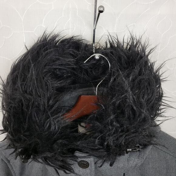 Canada Weather Gear Women's Jacket L Gray Faux Fur Hooded Softshell Anorak Zip - Picture 11 of 16